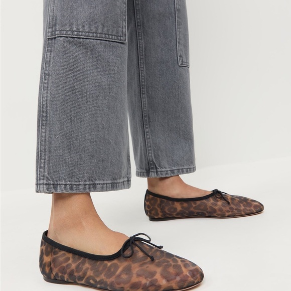 Loeffler Randall Landon Leopard Print Mesh Ballet Flats - Picture 4 of 5